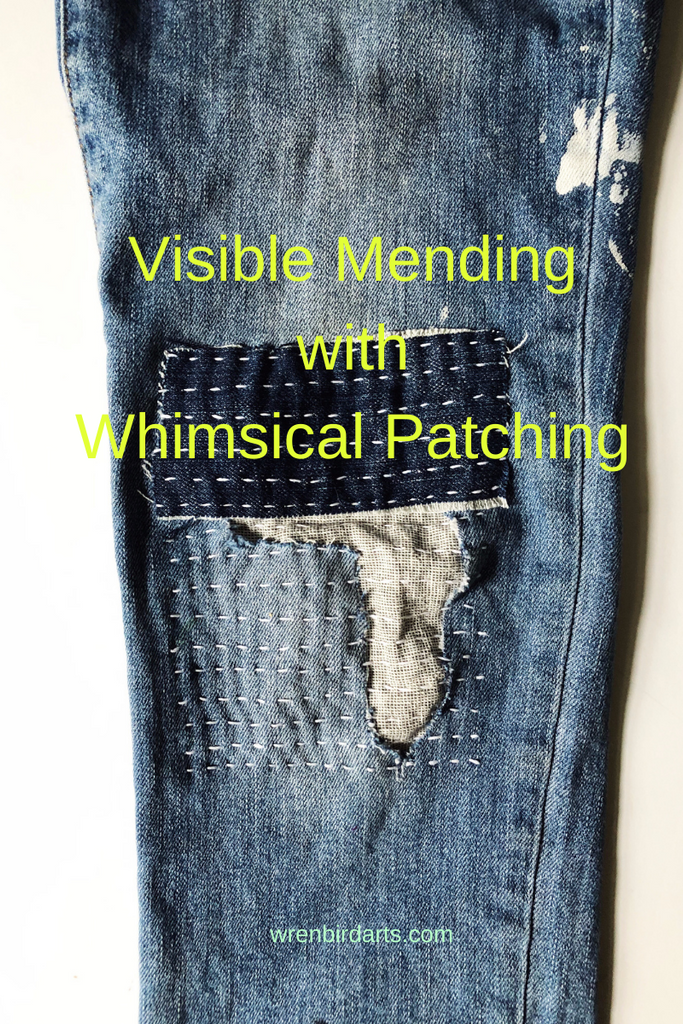 Easy DIY bandana patch fix for ripped jeans with holes - NO SEW
