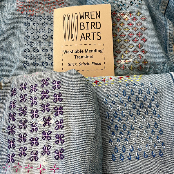 Transfer Pattern Set Washable Mending Transfer Patterns Set #8 Craft Brown Visible Mending ...