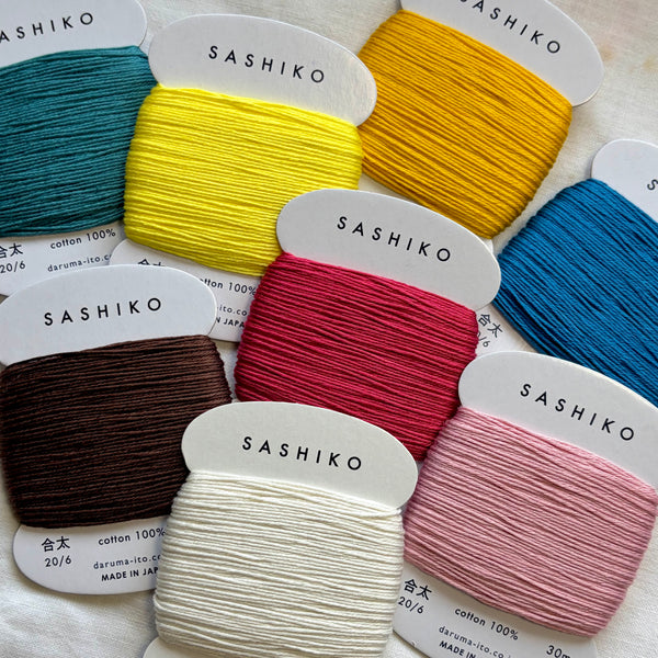 Sashiko Thread 20/6 (Thick) Assorted