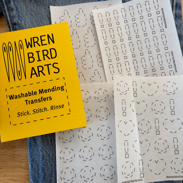 Washable Visible Mending Transfers Emoji Yellow #12 Patterns
