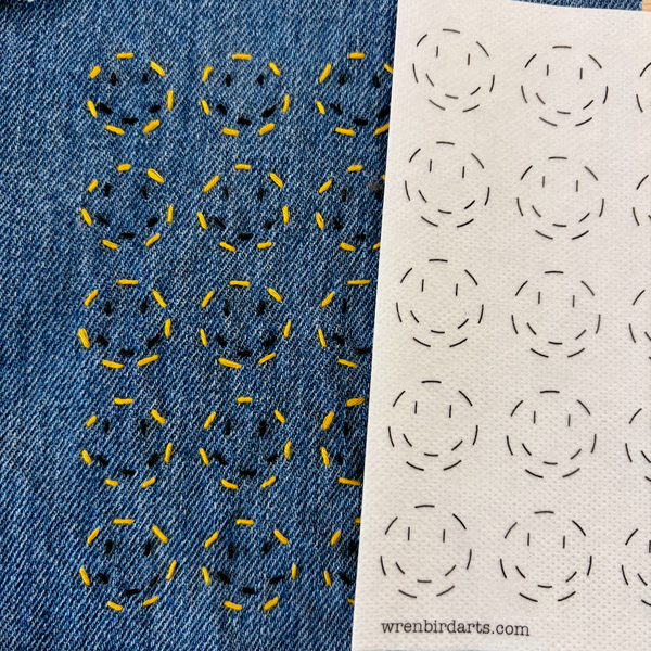 Washable Visible Mending Transfers Emoji Yellow #12 Patterns
