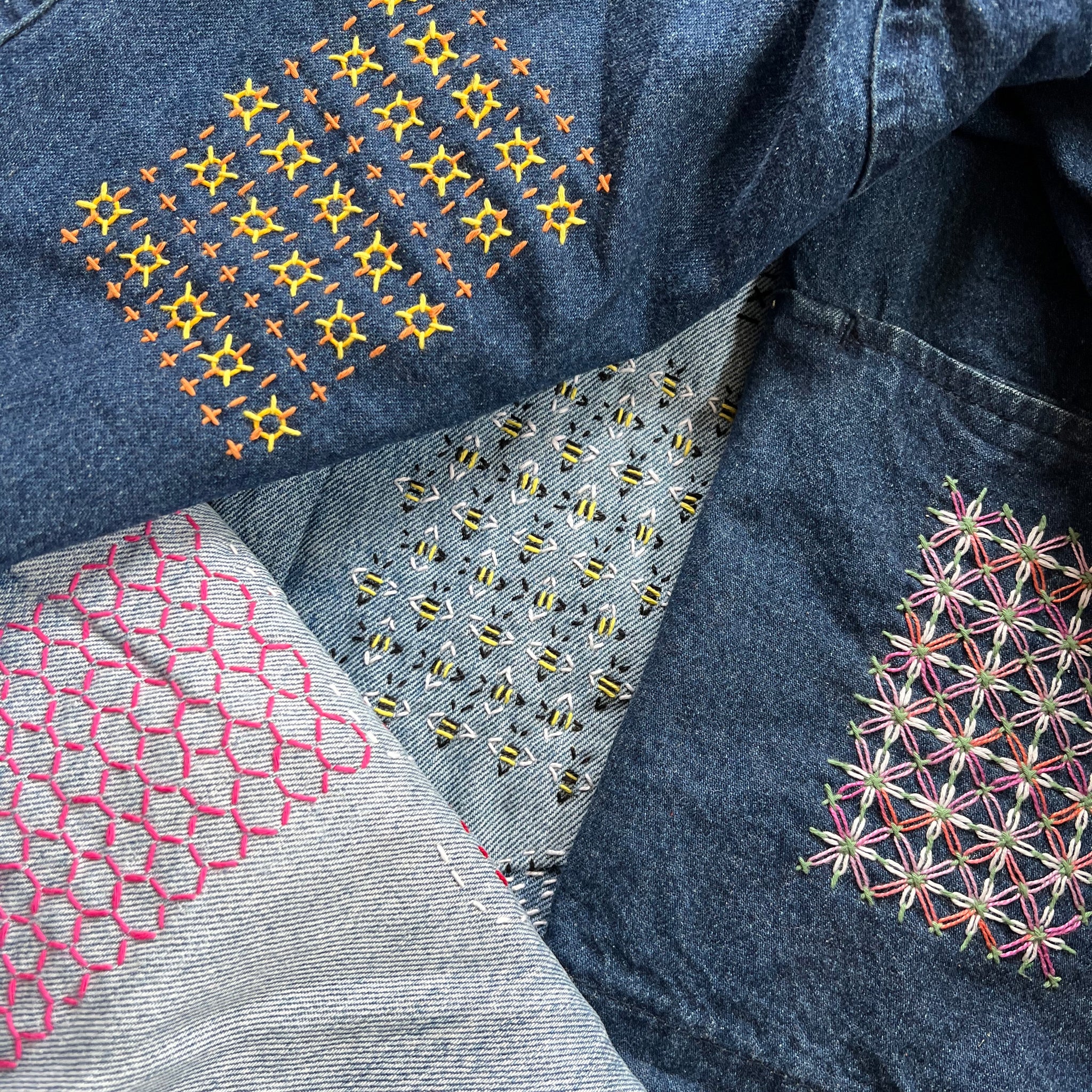 Transfer Pattern Set Washable Mending Transfer Patterns Set #7 Gold Visible Mending Templat ...
