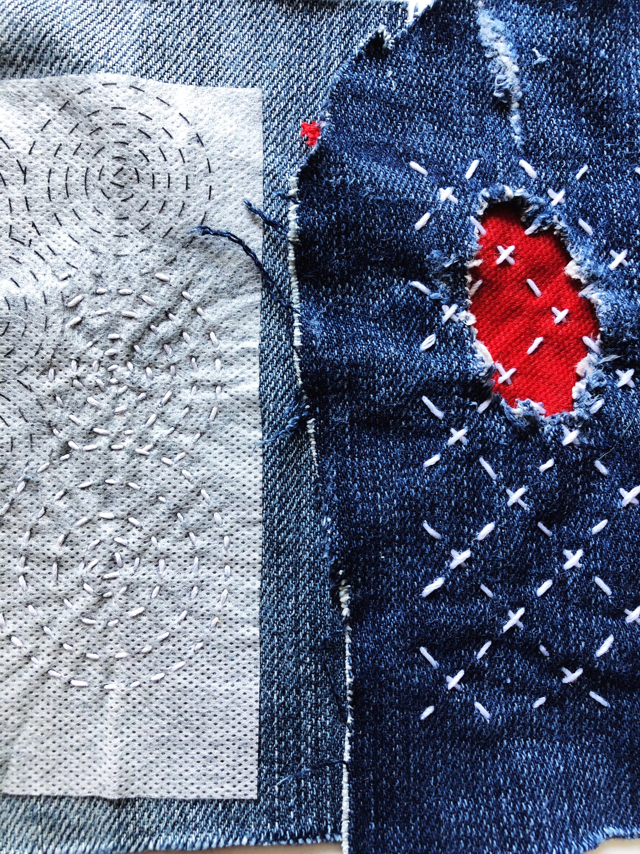 kashiko メッシュトップ インクペインティング Embroidery Transfers 