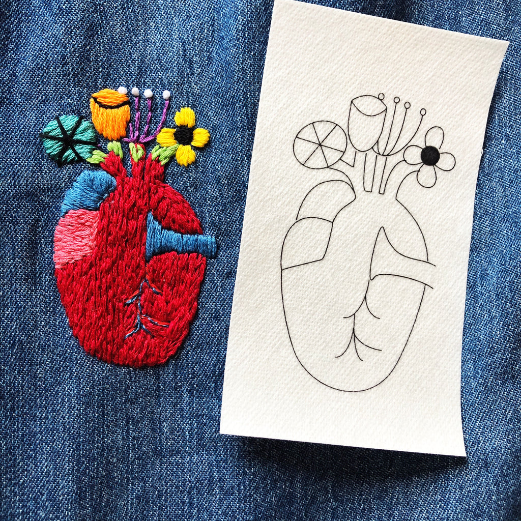 Washable Embroidery Transfers Hands and Heart Set – wrenbirdarts