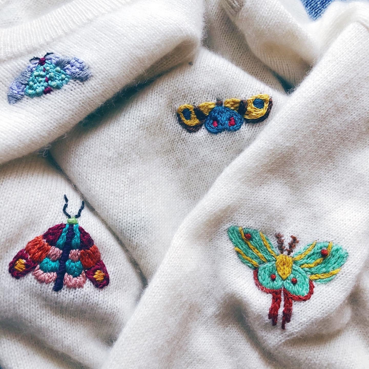 DIY Moth Mending Embroidery Stick-On Wash Off Transfers