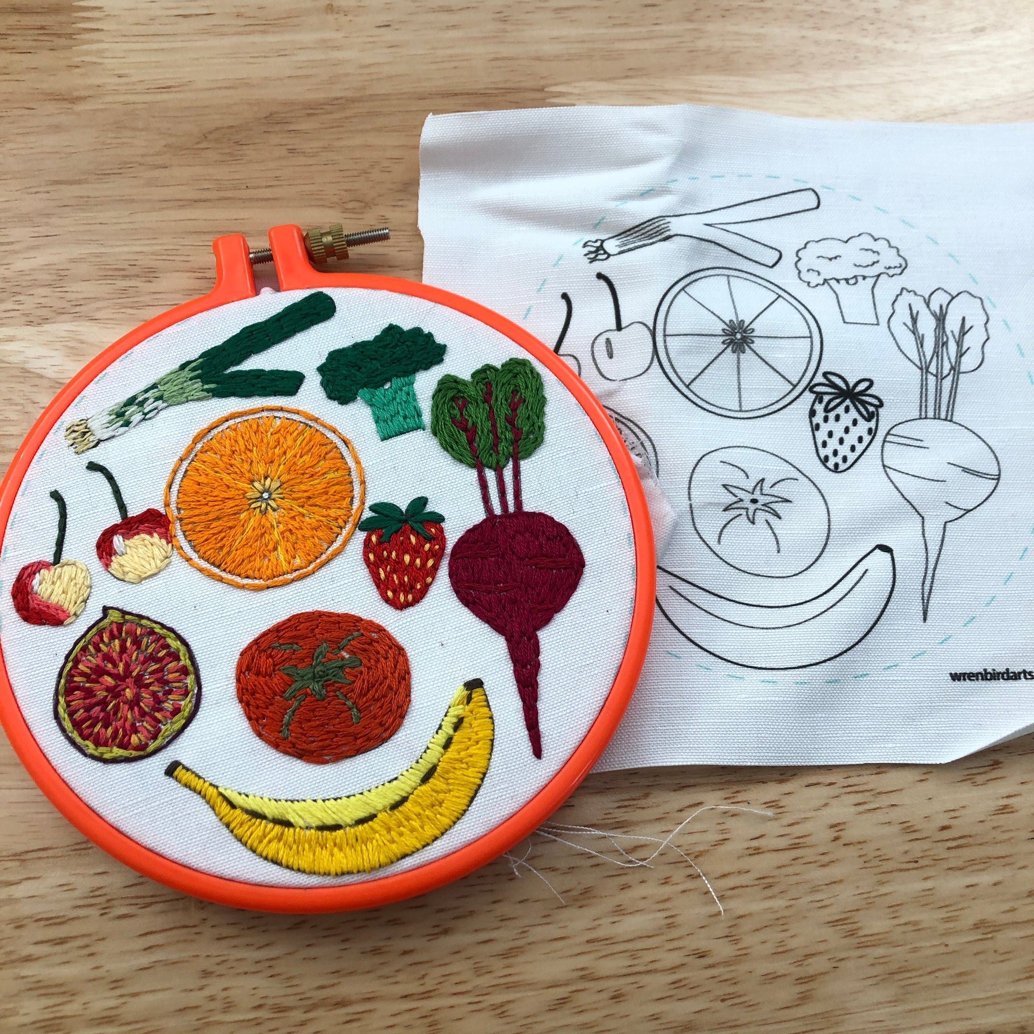 Fruits and Vegetables Embroidery Transfers – wrenbirdarts