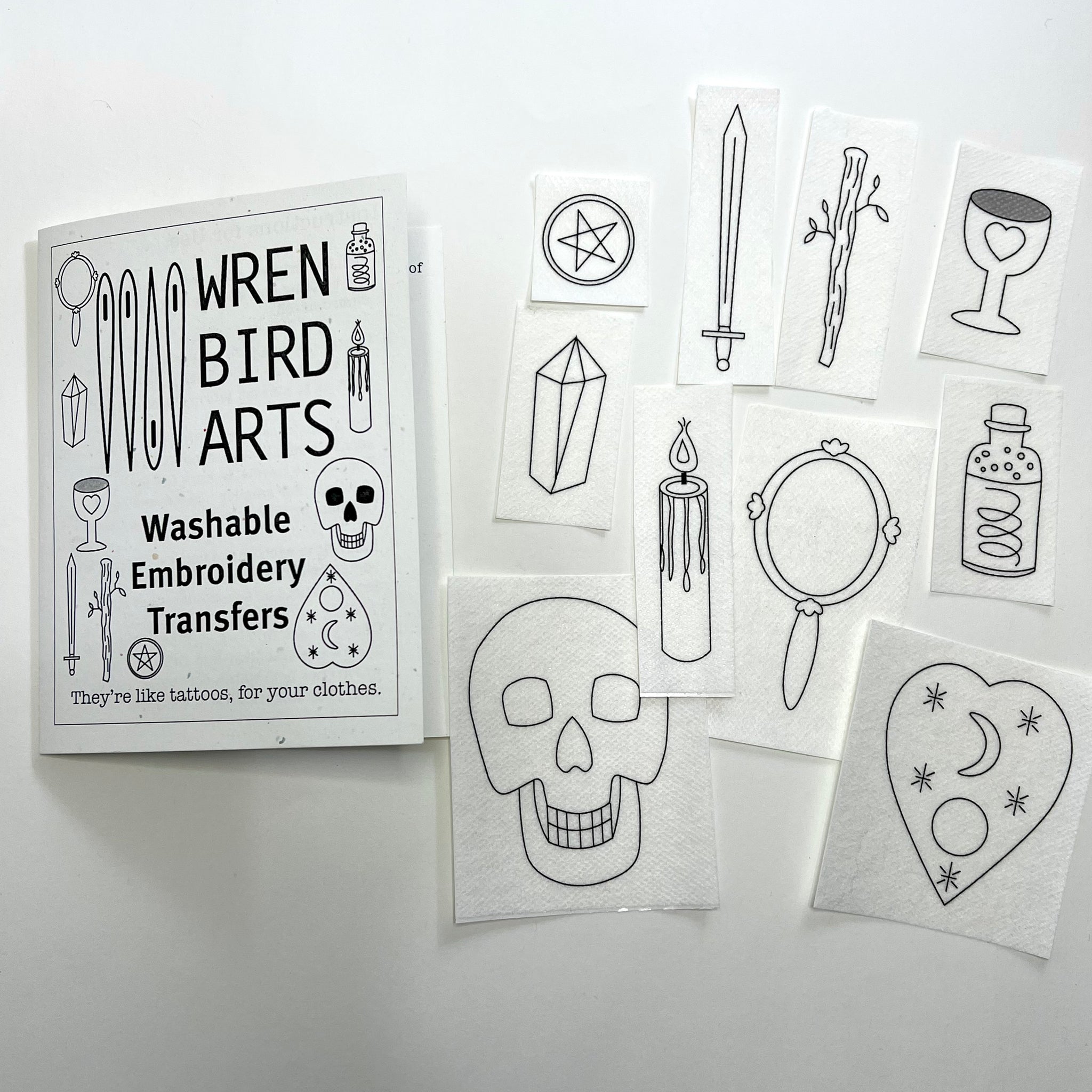 Witchy Washable Embroidery Transfer Set